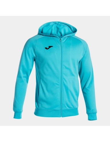 Menfis Cremallera-Up Sudadera con Capucha Turquesa Flúor