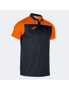 Hobby Ii Manga Corta Polo Negro Naranja