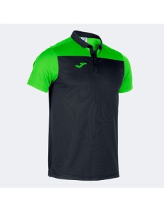 Hobby Ii Manga Corta Polo Negro Verde Flúor