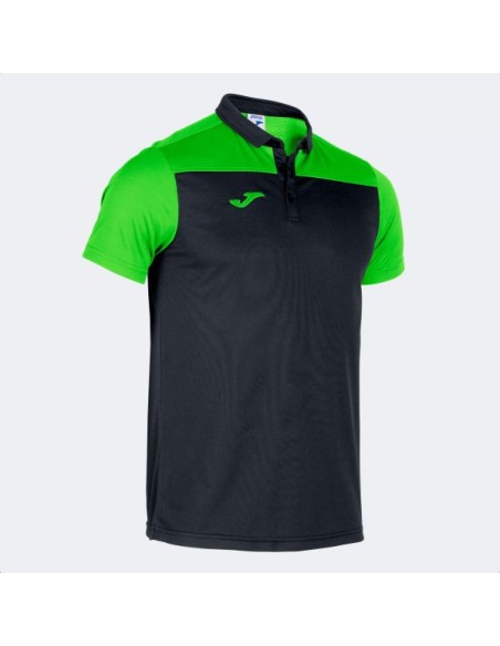Hobby Ii Manga Corta Polo Negro Verde Flúor