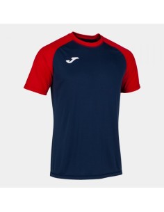 Teamwork Manga Corta Camiseta Marino Rojo