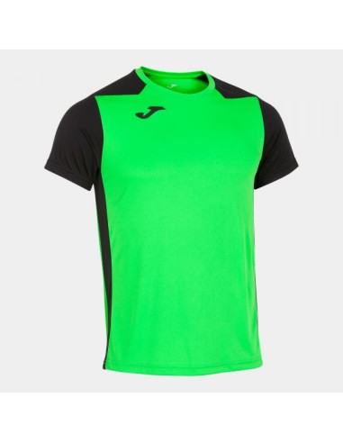 Record Ii Manga Corta Camiseta Verde Flúor Negro