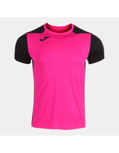 Record Ii Manga Corta Camiseta Rosa Flúor Negro