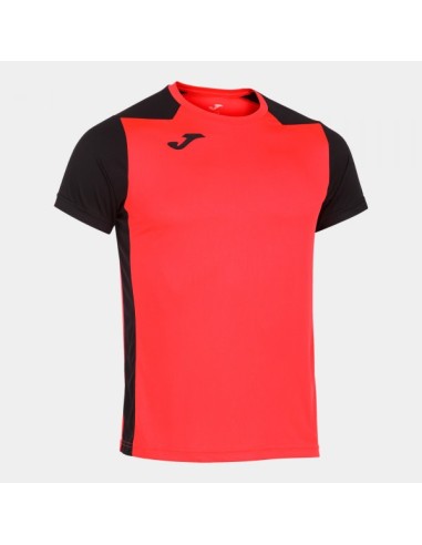 Record Ii Manga Corta Camiseta Coral Flúor Negro