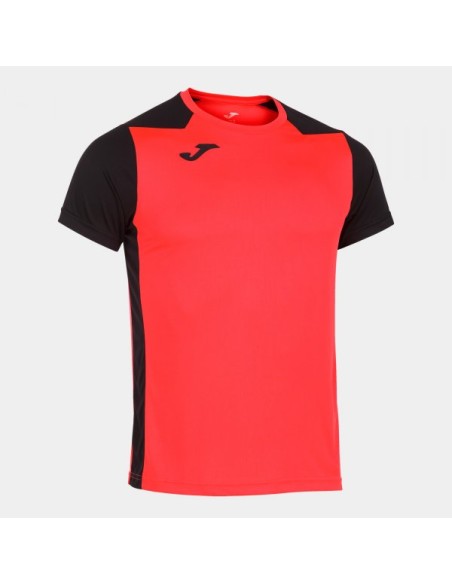 Record Ii Manga Corta Camiseta Coral Flúor Negro