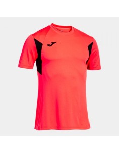 Winner Iii Manga Corta Camiseta Coral Flúor Negro