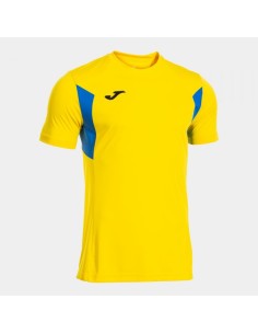 Winner Iii Manga Corta Camiseta Amarillo-Royal Azul