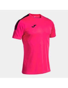 Olimpiada Manga Corta Camiseta Fucsia Negro