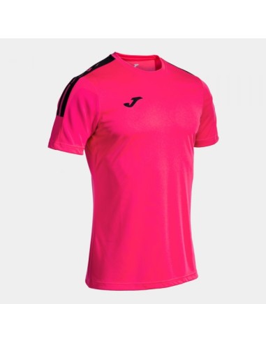 Olimpiada Manga Corta Camiseta Fucsia Negro