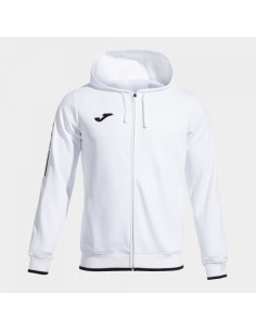 Olimpiada Cremallera-Up Sudadera con Capucha Blanco