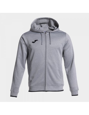 Olimpiada Cremallera-Up Sudadera con Capucha Melange Gris Negro