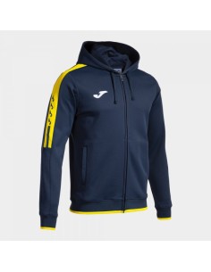 Olimpiada Cremallera-Up Sudadera con Capucha Marino Amarillo