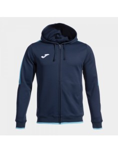 Olimpiada Cremallera-Up Sudadera con Capucha Marino Turquesa Flúor