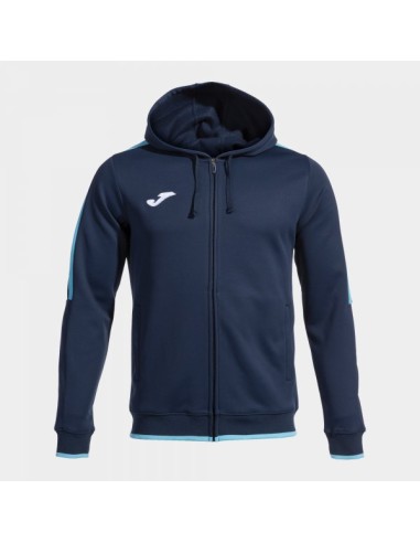 Olimpiada Cremallera-Up Sudadera con Capucha Marino Turquesa Flúor