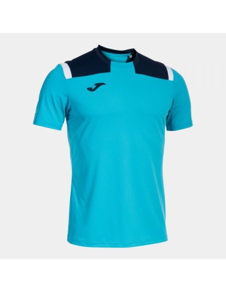 Toledo Manga Corta Camiseta Turquesa Flúor-Marino