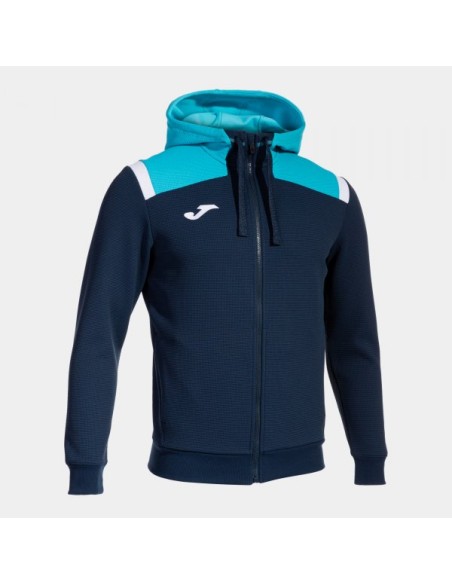 Toledo Cremallera-Up Sudadera con Capucha Marino Turquesa Flúor