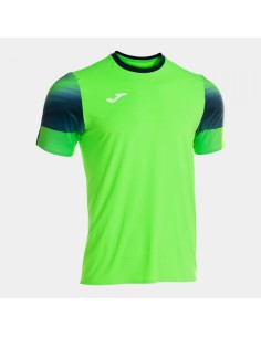 Elite Xi Manga Corta Camiseta Verde Flúor Marino