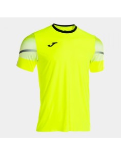 Elite Xi Manga Corta Camiseta Amarillo Flúor Negro