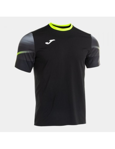 Elite Xi Manga Corta Camiseta Negro Amarillo Flúor