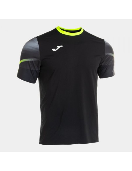 Elite Xi Manga Corta Camiseta Negro Amarillo Flúor