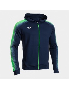 Elite Xi Cremallera-Up Sudadera con Capucha Marino Verde Flúor