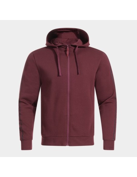 Heroic Cremallera-Up Sudadera con Capucha Burdeos Negro