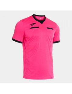 Referee Manga Corta Camiseta Rosa Flúor Negro