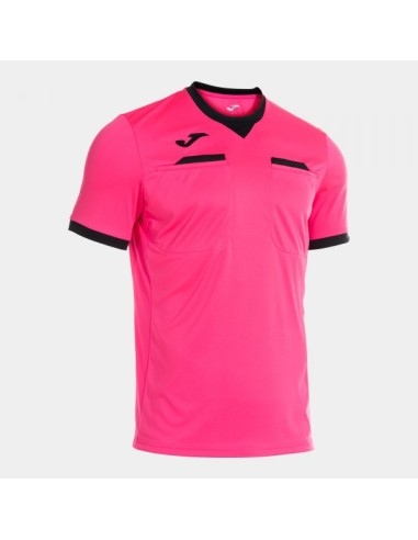 Referee Manga Corta Camiseta Rosa Flúor Negro