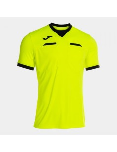 Referee Manga Corta Camiseta Amarillo Flúor Negro