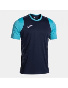 Cancha Manga Corta Camiseta Marino Oscuro Turquesa Flúor
