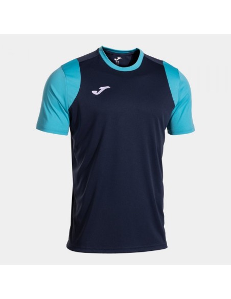 Cancha Manga Corta Camiseta Marino Oscuro Turquesa Flúor