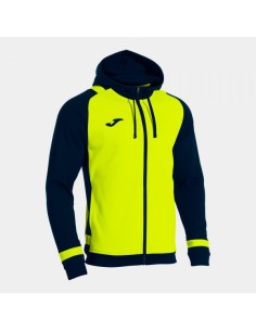 Lider Cremallera-Up Sudadera con Capucha Amarillo Flúor Marino Oscuro