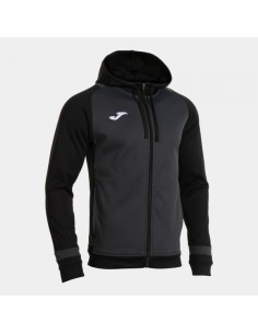 Lider Cremallera-Up Sudadera con Capucha Gris Oscuro Negro