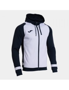 Lider Cremallera-Up Sudadera con Capucha Blanco Marino Oscuro