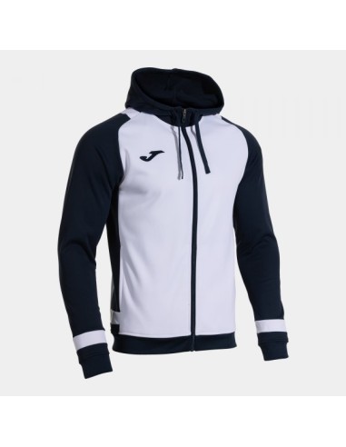 Lider Cremallera-Up Sudadera con Capucha Blanco Marino Oscuro