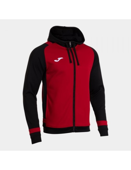 Lider Cremallera-Up Sudadera con Capucha Rojo Negro