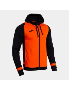 Lider Cremallera-Up Sudadera con Capucha Naranja Negro