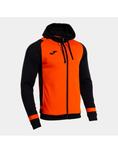 Lider Cremallera-Up Sudadera con Capucha Naranja Negro
