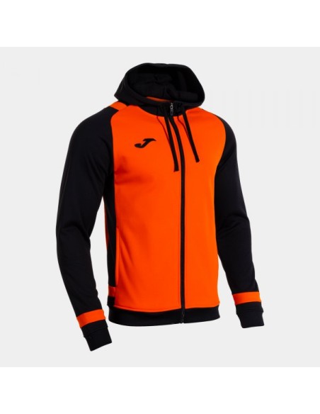 Lider Cremallera-Up Sudadera con Capucha Naranja Negro