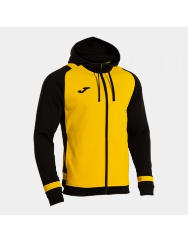 Lider Cremallera-Up Sudadera con Capucha Amarillo Negro