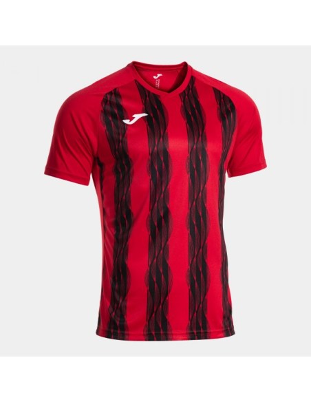 Inter V Manga Corta Camiseta Rojo Negro