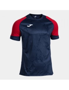 Hispa V Manga Corta Camiseta Marino Oscuro Rojo