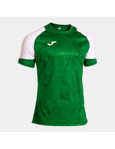 Hispa V Manga Corta Camiseta Verde Blanco