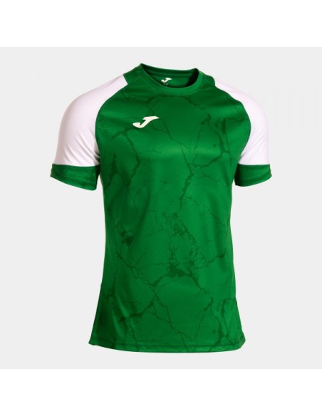 Hispa V Manga Corta Camiseta Verde Blanco