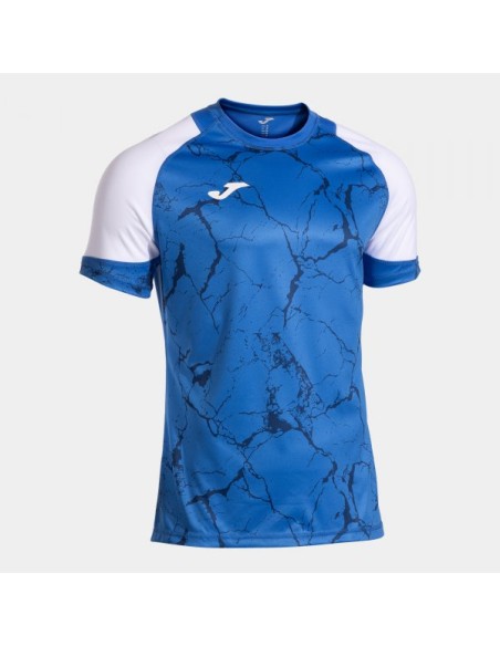 Hispa V Manga Corta Camiseta Royal Azul Blanco