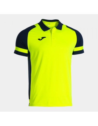 Lider Manga Corta Polo Amarillo Flúor Marino Azul