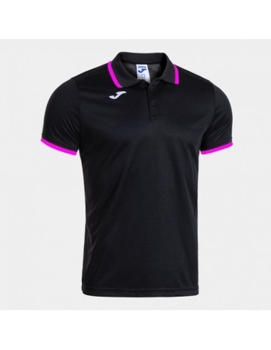 Combi Premium Manga Corta Polo Negro Rosa Flúor