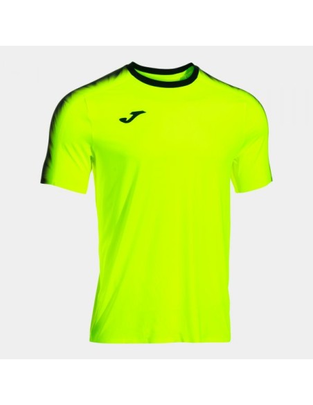 Elite Xi Manga Corta Camiseta Amarillo Flúor Negro