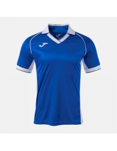 Vintage Eco Retro Manga Corta Camiseta Royal Azul Blanco