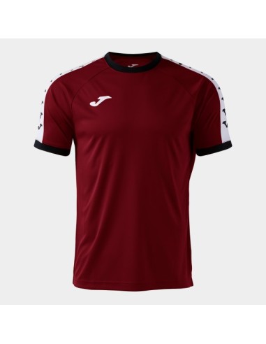 Heroic Manga Corta Camiseta Burdeos